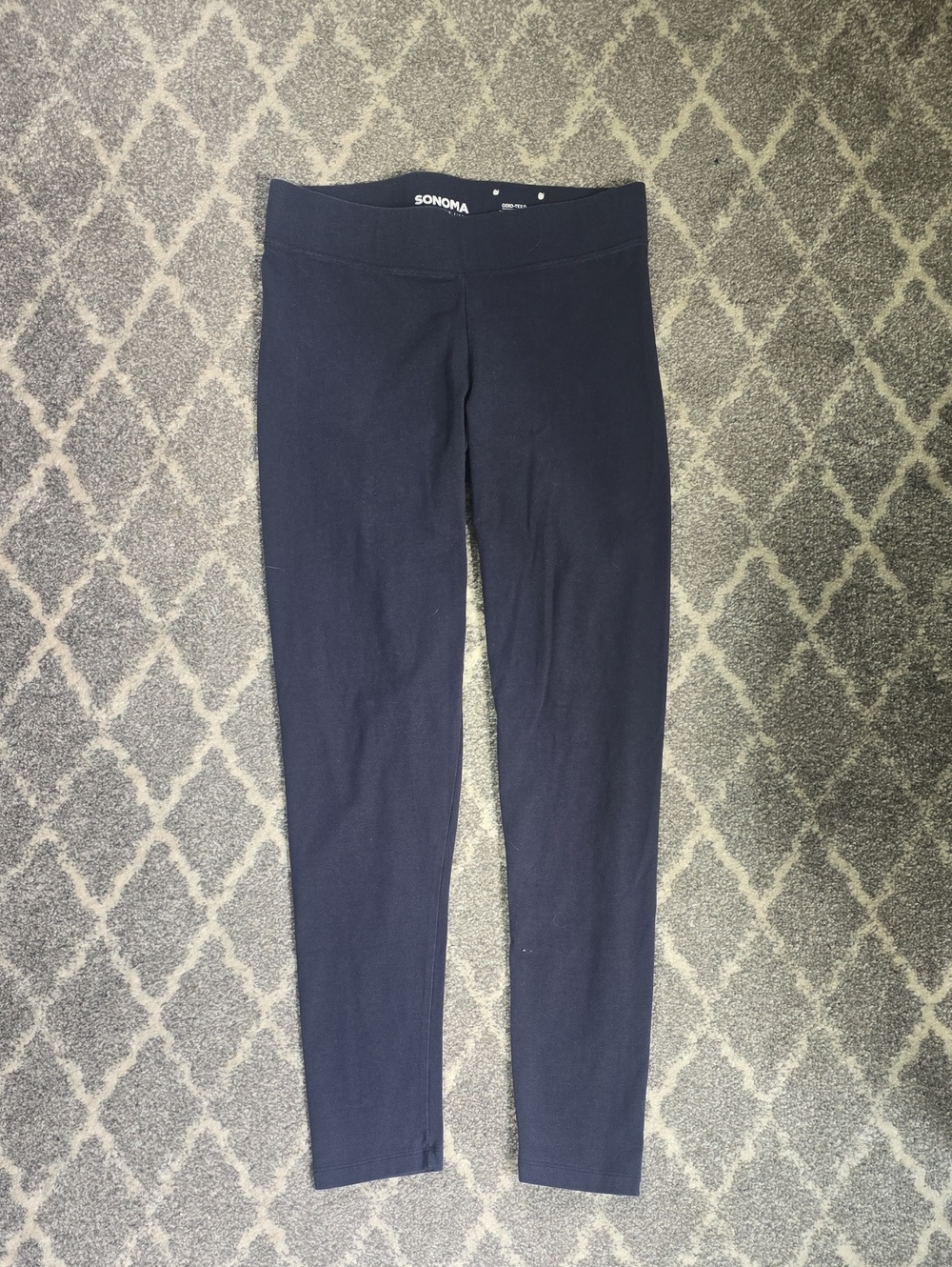 Sonoma Navy Ponte Leggings with Fold-Over Waist